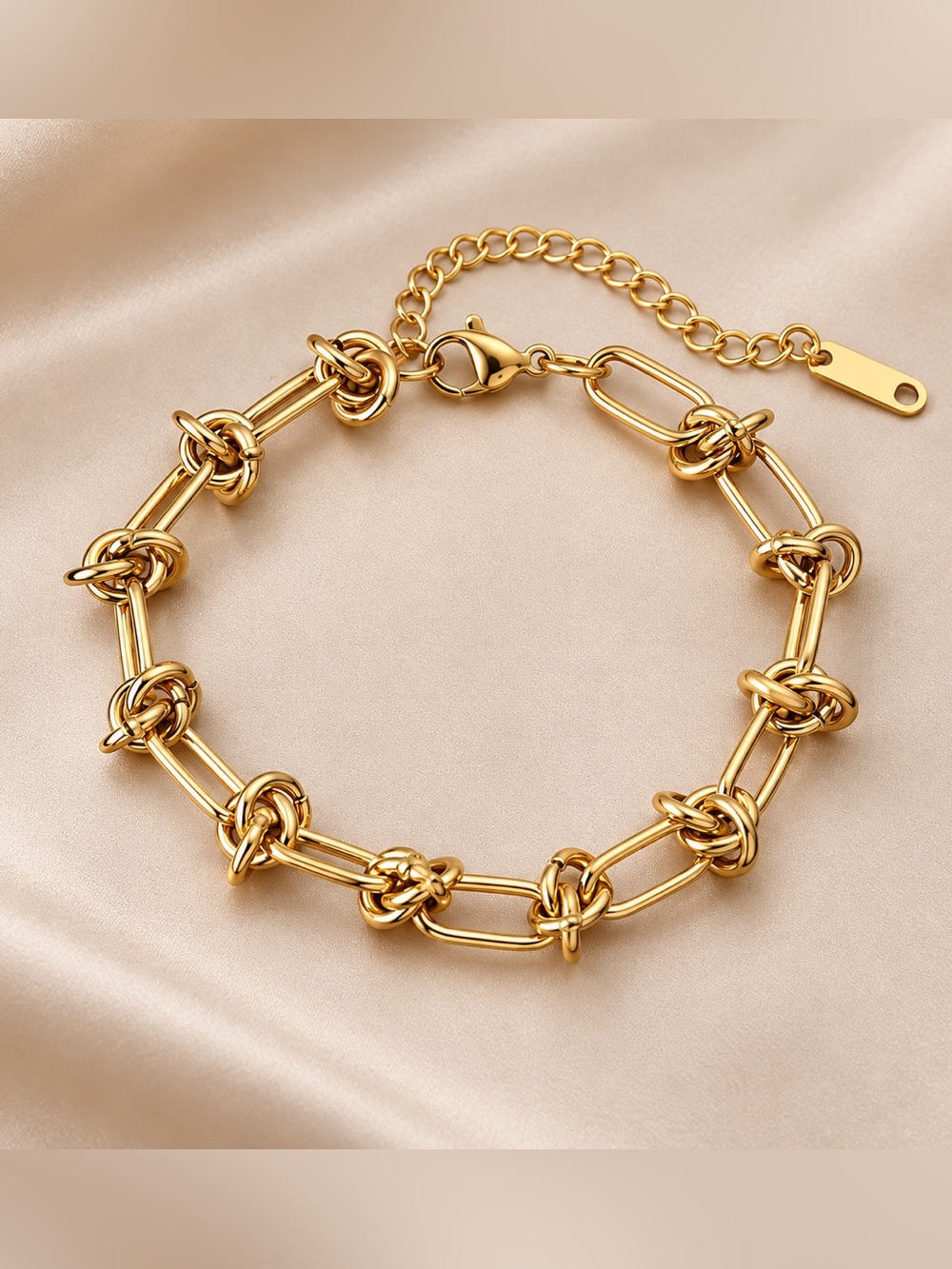 Gold Knot Link Bracelet